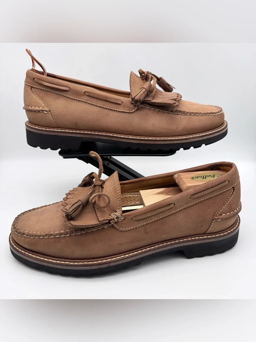 Orvis Brown Leather Kiltie Tassel Loafers Men Size 10 Slip On Dress Shoes EUC